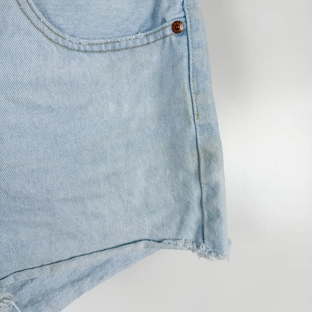 Levi's 501 Original High Rise Cut Off Shorts Light Blue Denim 56327 - W30 30